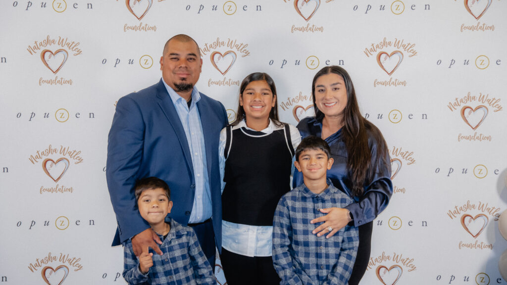 Family photo at the NWF backdrop